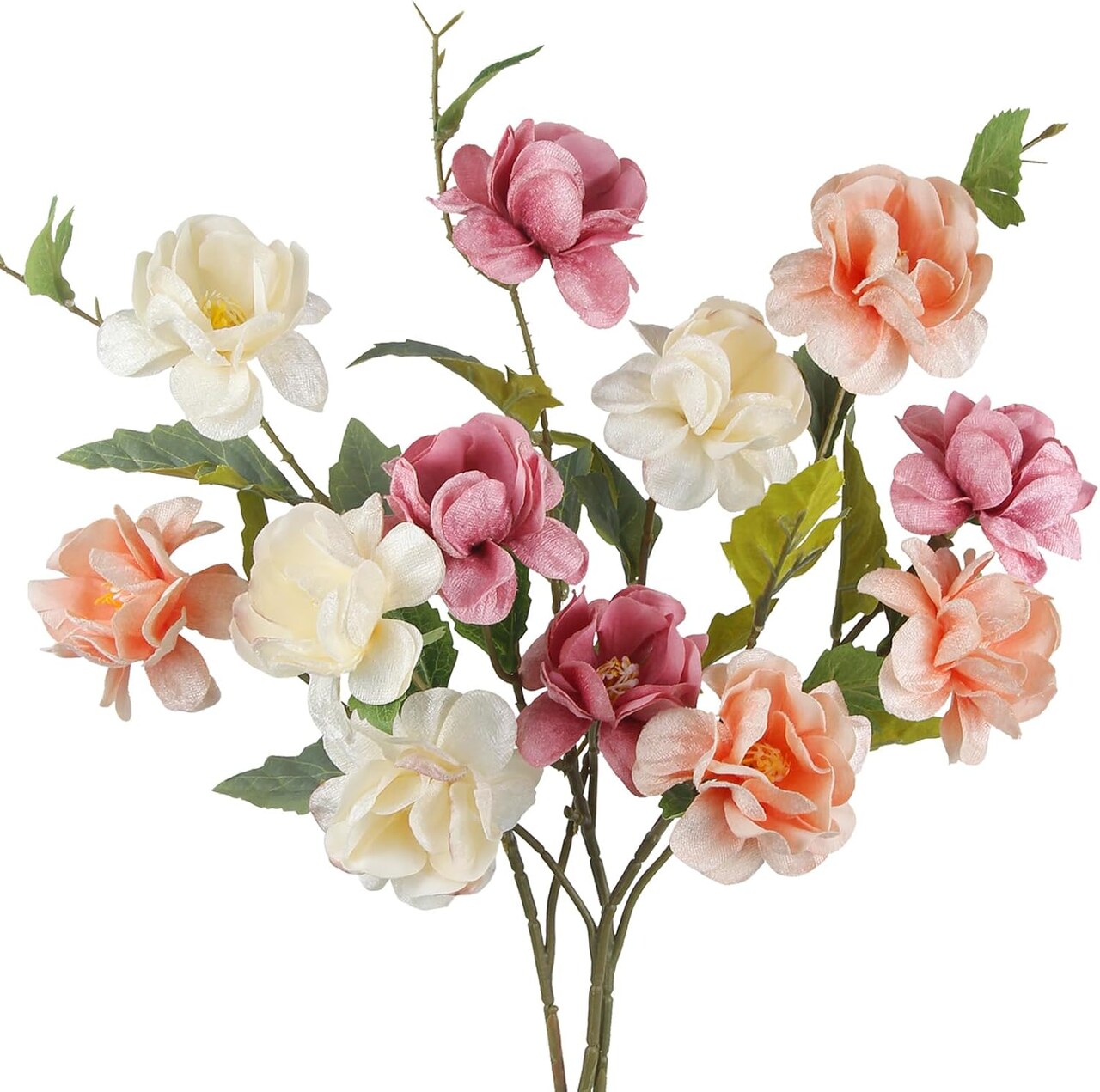 3 Pcs Silk Peonies Artificial Flowers Long Stem Artificial Peonies Bouquet Faux Flowers Bulk with Stems for Vase Floral Arrangements Table Centerpieces Wedding Party Farmhouse Decoration